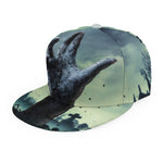 Zombie Hand Rising From Grave Print Snapback Cap