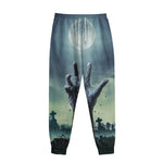 Zombie Hand Rising From Grave Print Sweatpants
