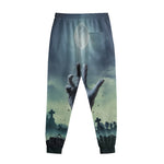 Zombie Hand Rising From Grave Print Sweatpants