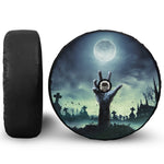 Zombie Hand Rising From Grave Print Tire Cover With Camera Hole