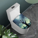 Zombie Hand Rising From Grave Print Toilet Lid Cover