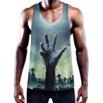 Zombie Hand Rising From Grave Print Training Tank Top