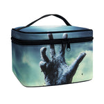 Zombie Hand Rising From Grave Print Travel Makeup Bag