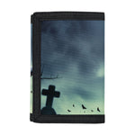 Zombie Hand Rising From Grave Print Trifold Wallet