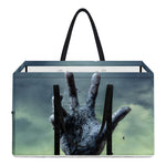 Zombie Hand Rising From Grave Print Utility Tote Bag