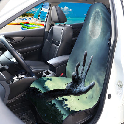 Zombie Hand Rising From Grave Print Waterproof Car Seat Cover