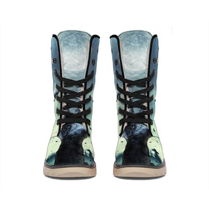 Zombie Hand Rising From Grave Print Winter Boots