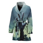 Zombie Hand Rising From Grave Print Women's Bathrobe