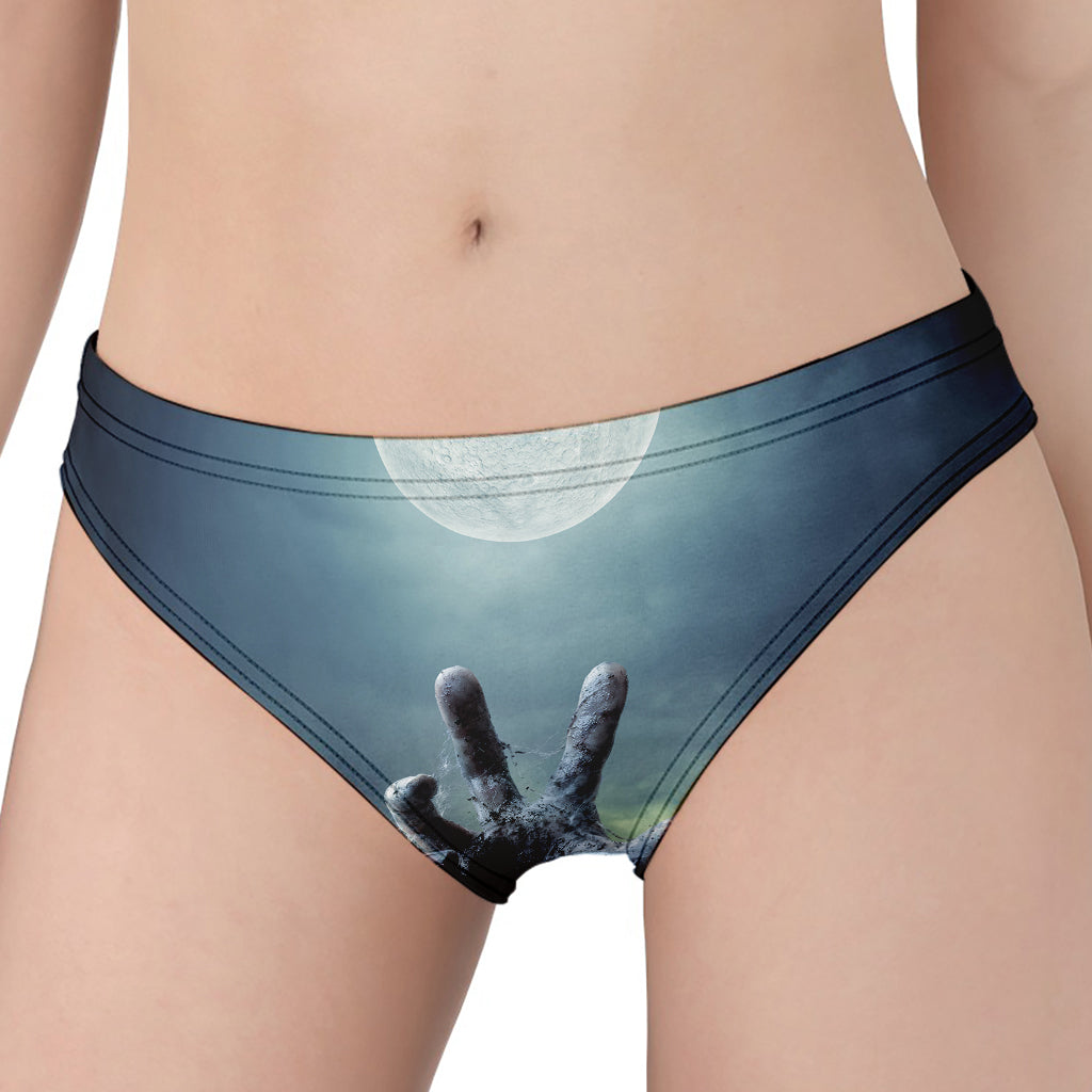 Zombie Hand Rising From Grave Print Women's Panties