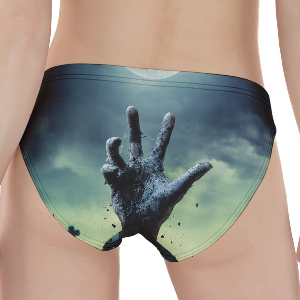 Zombie Hand Rising From Grave Print Women's Panties
