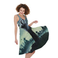 Zombie Hand Rising From Grave Print Sleeveless Knee Length Dress