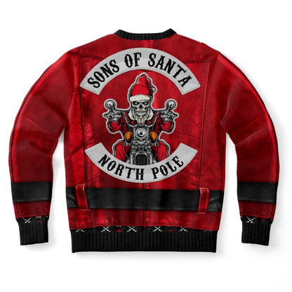 Sons Of Santa North Pole Red Ugly Christmas Sweater