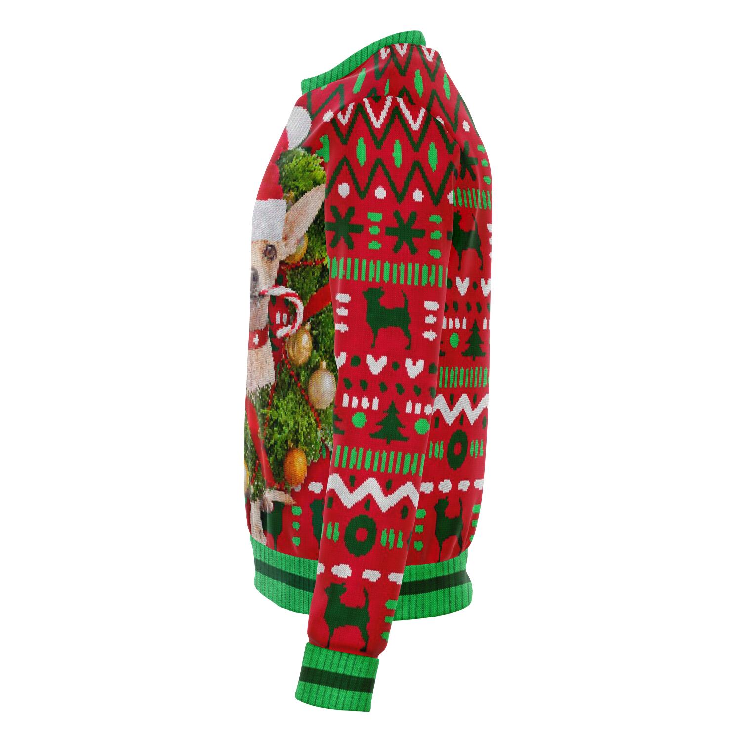 Chihuahua Wreath Christmas Crewneck Sweatshirt