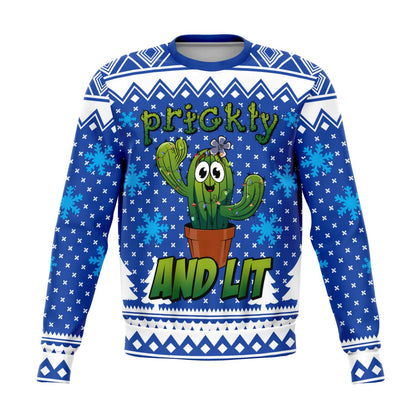 Prickly And Lit Ugly Christmas Sweater