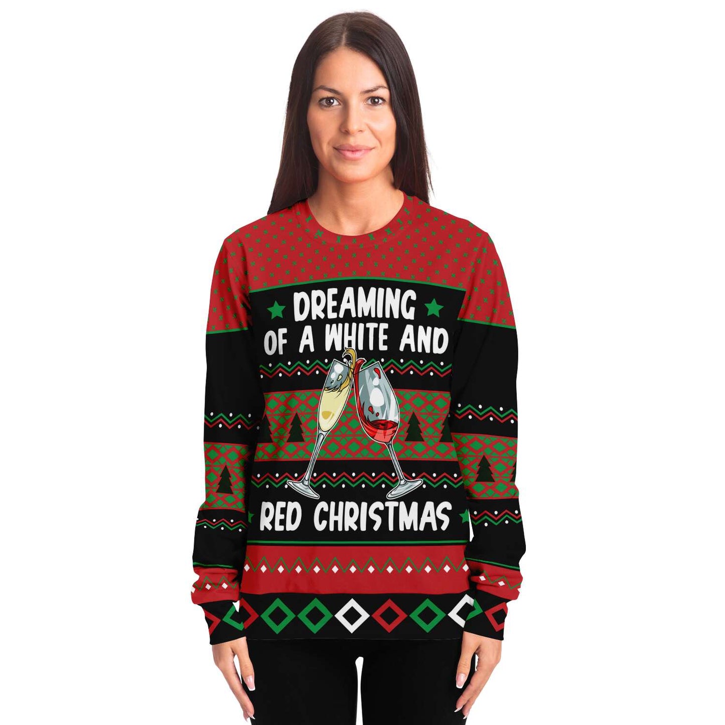 Dreaming Of A White And Red Christmas Ugly Christmas Sweater