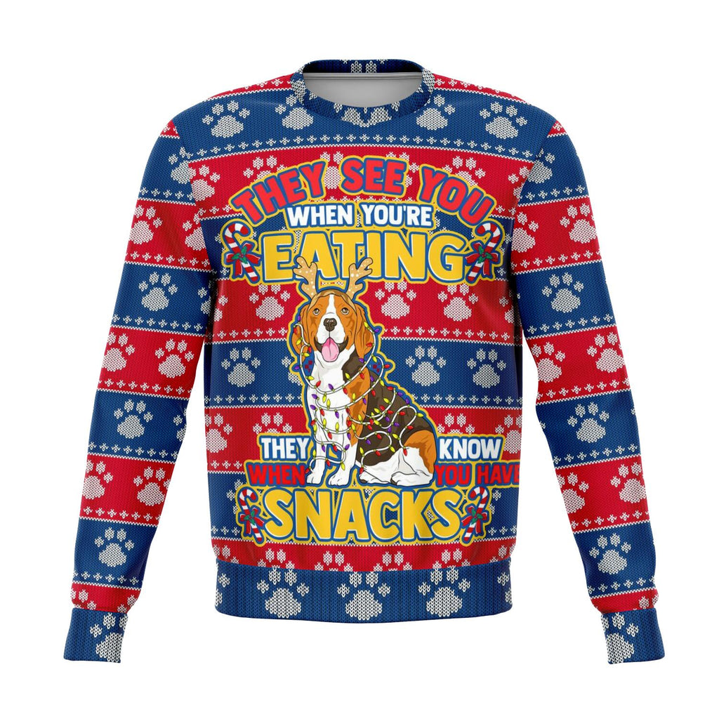 Beagle - They Know When You Have Snacks Christmas Sweatshirt