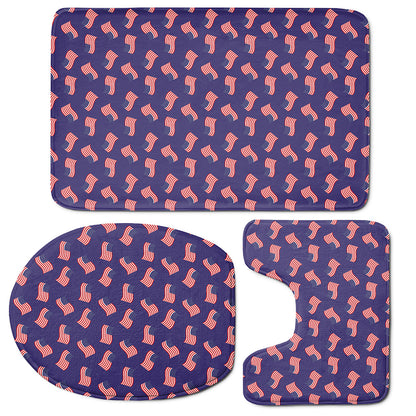 4th of July American Flag Pattern Print 3 Piece Bath Mat Set
