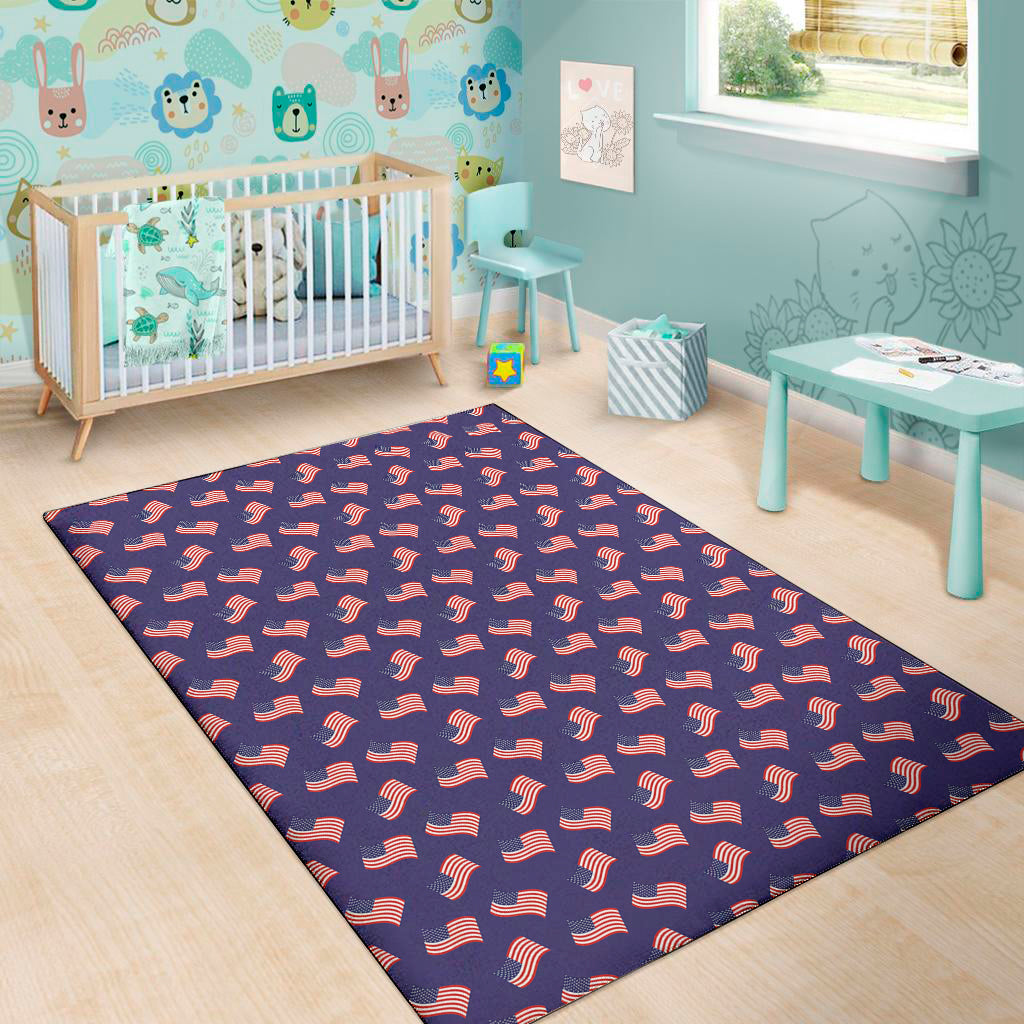 4th of July American Flag Pattern Print Area Rug