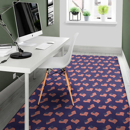 4th of July American Flag Pattern Print Area Rug
