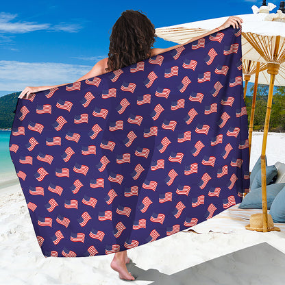 4th of July American Flag Pattern Print Beach Sarong Wrap