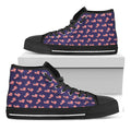 4th of July American Flag Pattern Print Black High Top Sneakers