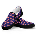 4th of July American Flag Pattern Print Black Slip On Sneakers