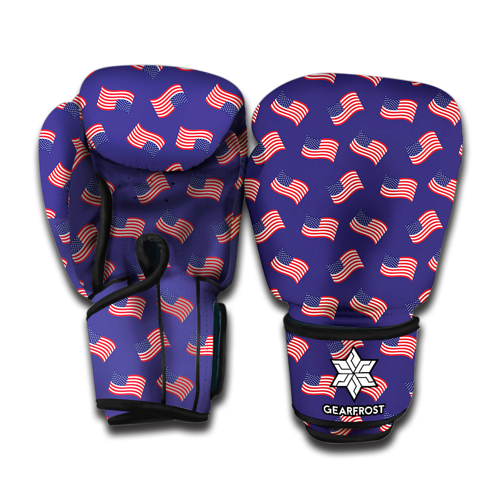 4th of July American Flag Pattern Print Boxing Gloves
