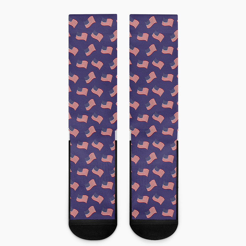 4th of July American Flag Pattern Print Crew Socks