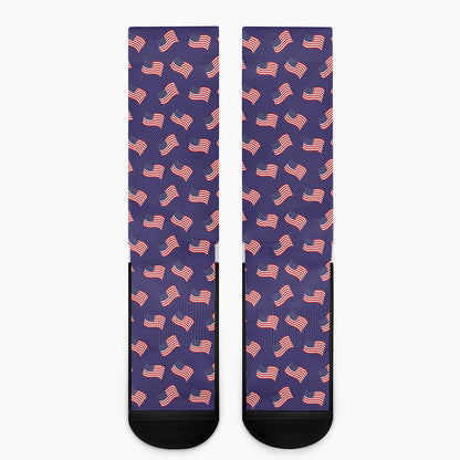 4th of July American Flag Pattern Print Crew Socks