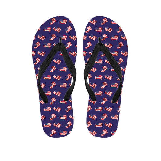 4th of July American Flag Pattern Print Flip Flops
