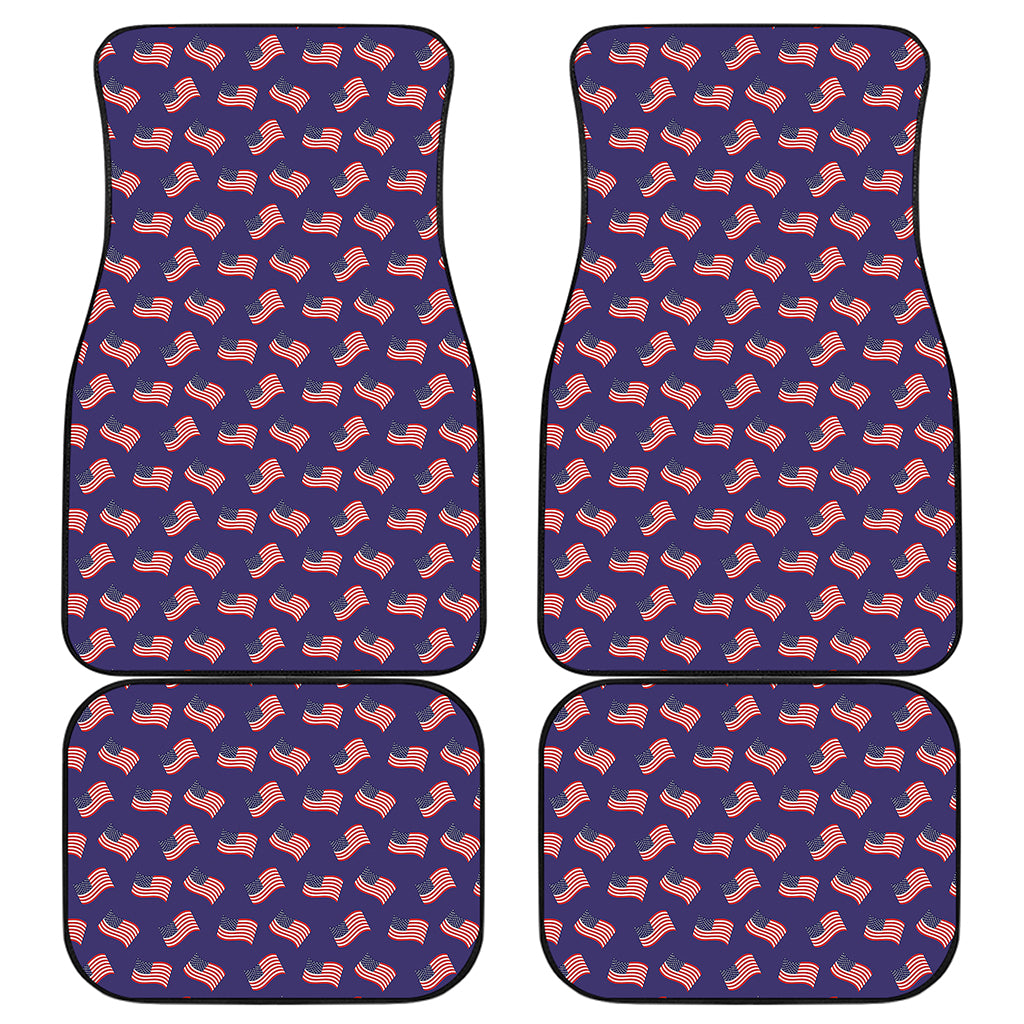 4th of July American Flag Pattern Print Front and Back Car Floor Mats