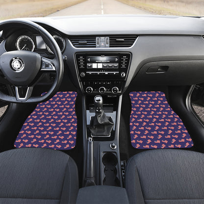 4th of July American Flag Pattern Print Front and Back Car Floor Mats