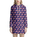 4th of July American Flag Pattern Print Pullover Hoodie Dress