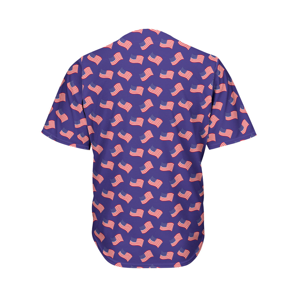 4th of July American Flag Pattern Print Men's Baseball Jersey
