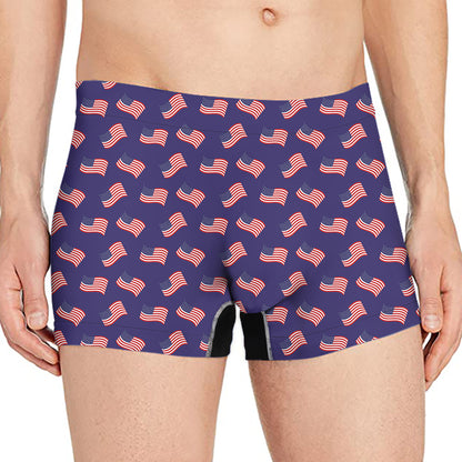 4th of July American Flag Pattern Print Men's Boxer Briefs