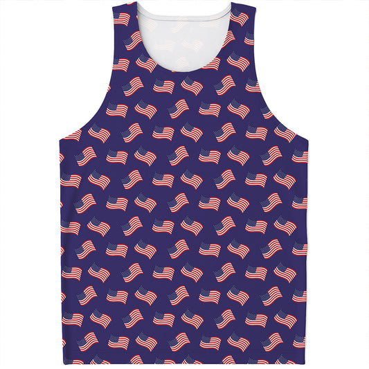 4th of July American Flag Pattern Print Men's Tank Top