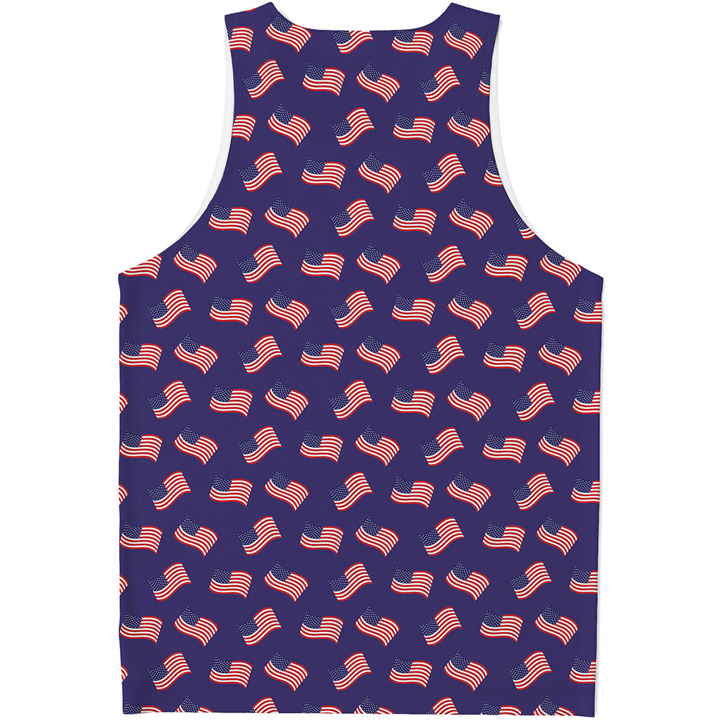 4th of July American Flag Pattern Print Men's Tank Top