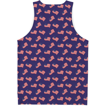 4th of July American Flag Pattern Print Men's Tank Top