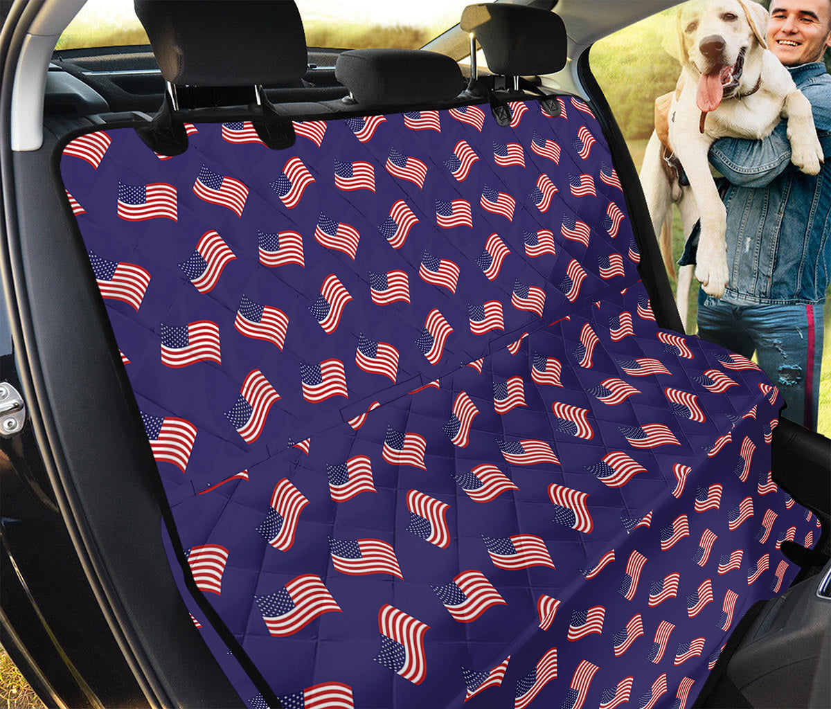 4th of July American Flag Pattern Print Pet Car Back Seat Cover