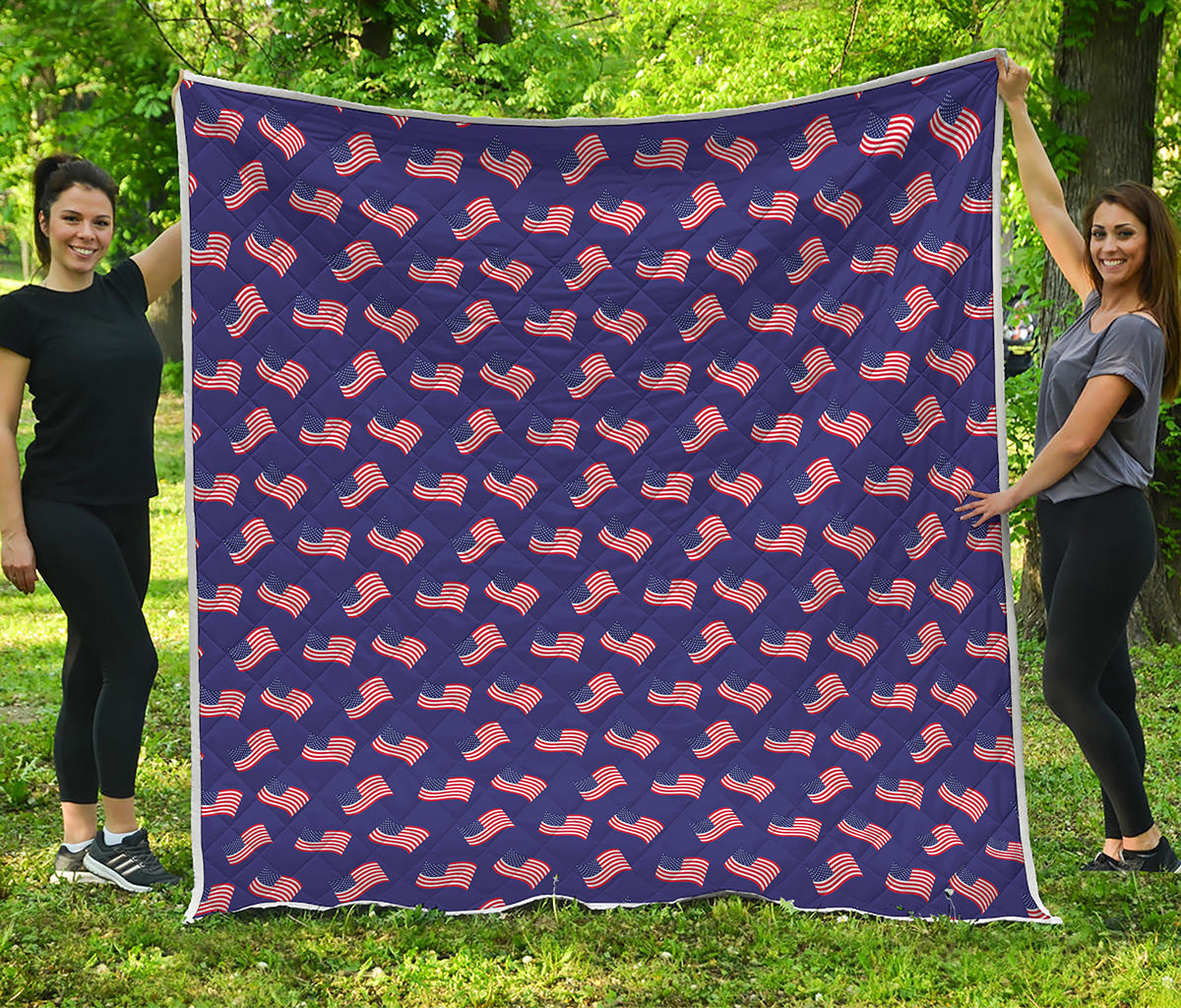 4th of July American Flag Pattern Print Quilt