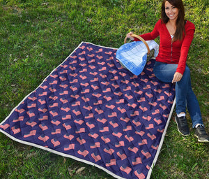 4th of July American Flag Pattern Print Quilt
