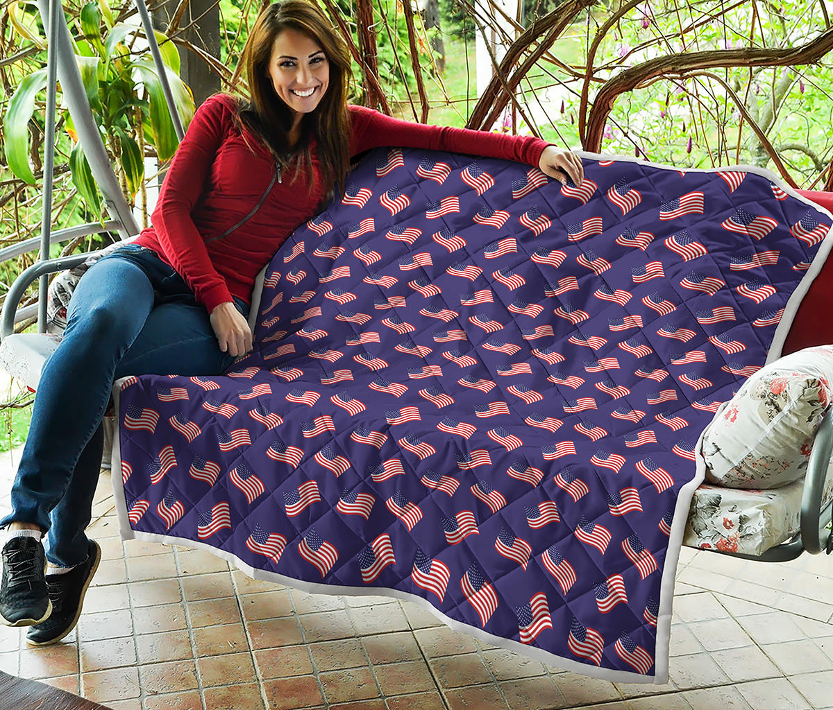 4th of July American Flag Pattern Print Quilt