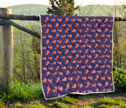 4th of July American Flag Pattern Print Quilt