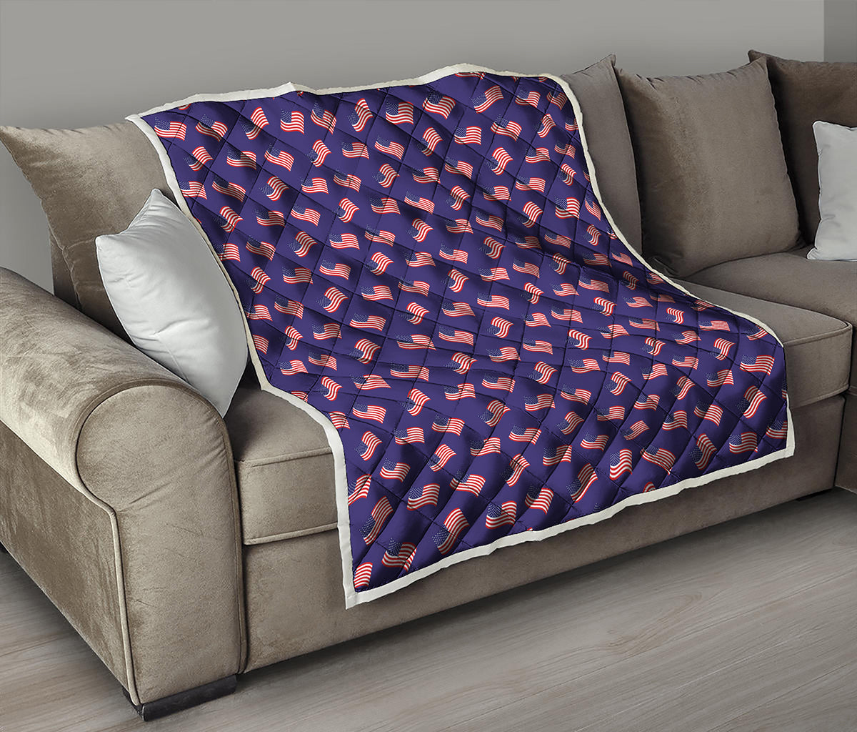 4th of July American Flag Pattern Print Quilt