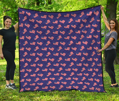 4th of July American Flag Pattern Print Quilt