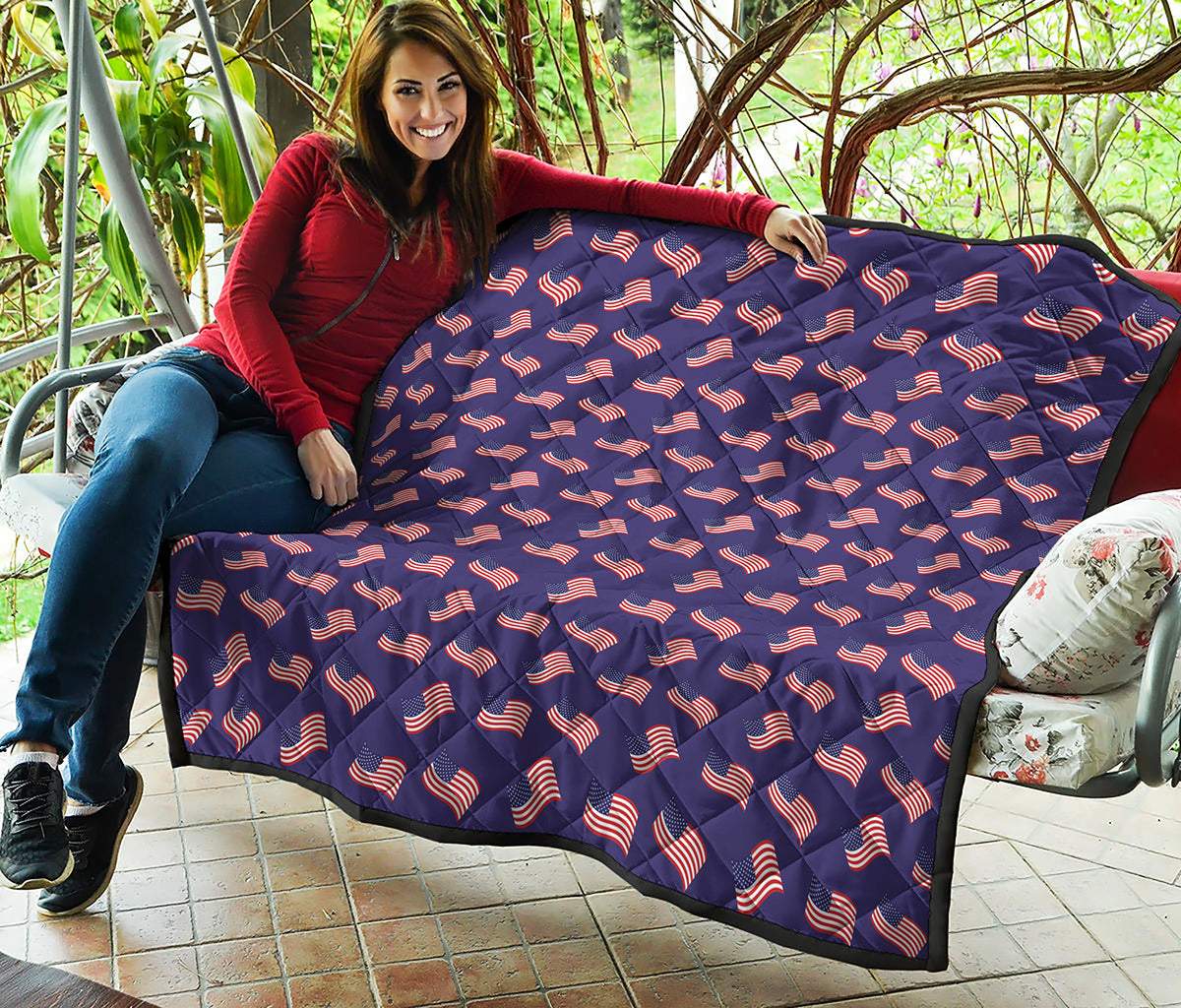 4th of July American Flag Pattern Print Quilt