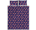 4th of July American Flag Pattern Print Quilt Bed Set