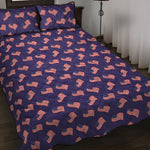 4th of July American Flag Pattern Print Quilt Bed Set