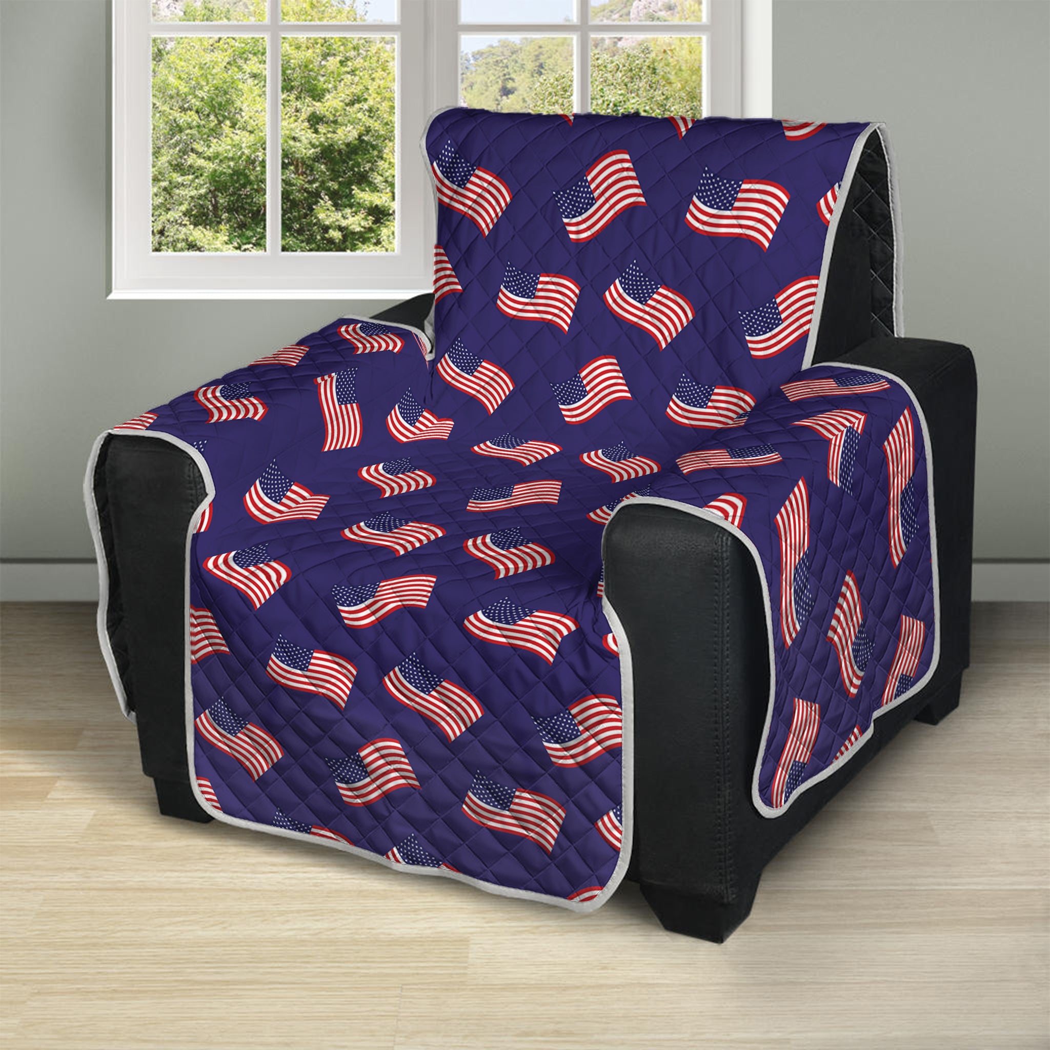 4th of July American Flag Pattern Print Recliner Protector