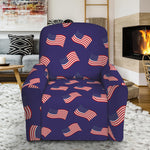 4th of July American Flag Pattern Print Recliner Slipcover